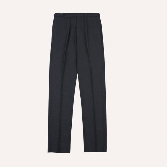 Drakes Charcoal Tropical Wool Single Pleat Trouser - 42 (30 US) - Picture 1 of 12